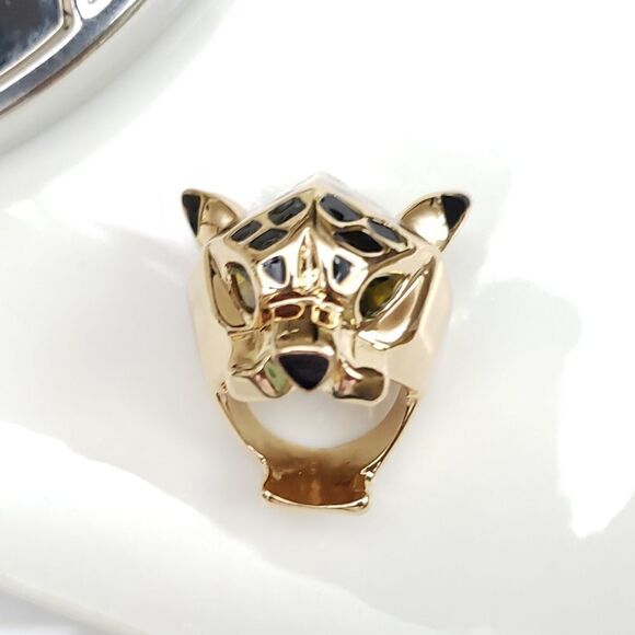 New! FP Panthere Gold Plated Cocktail Statement Ring - Picture 5 of 16